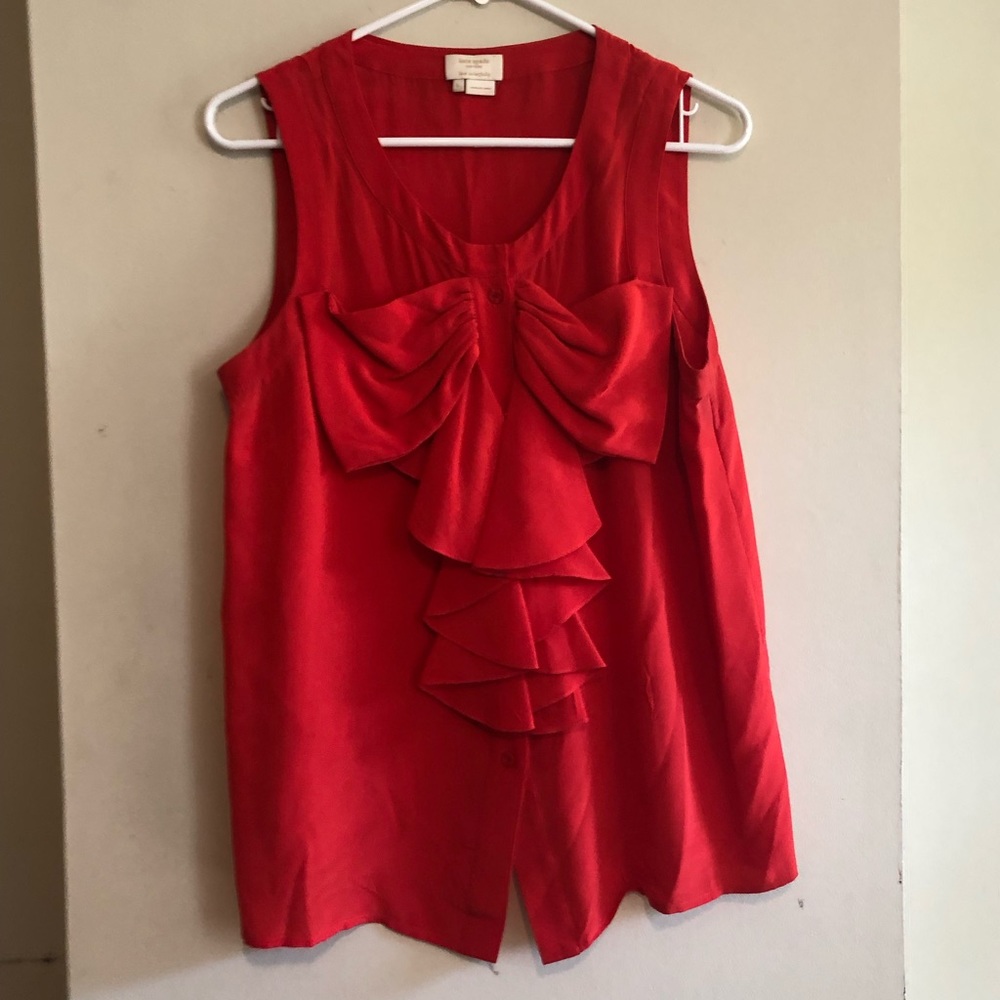 Kate Spade red bow blouse
